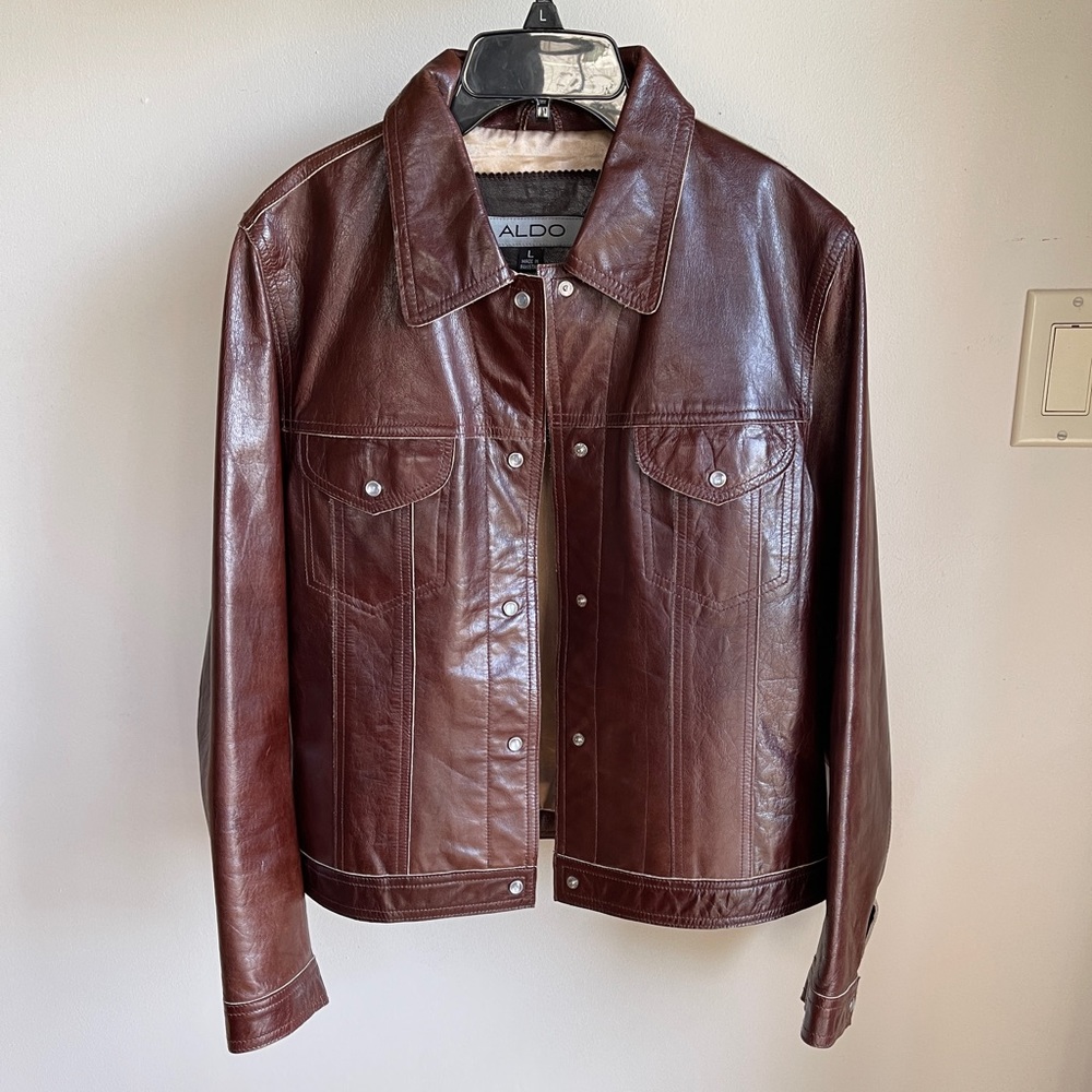 Vintage Aldo Leather Brown Jacket